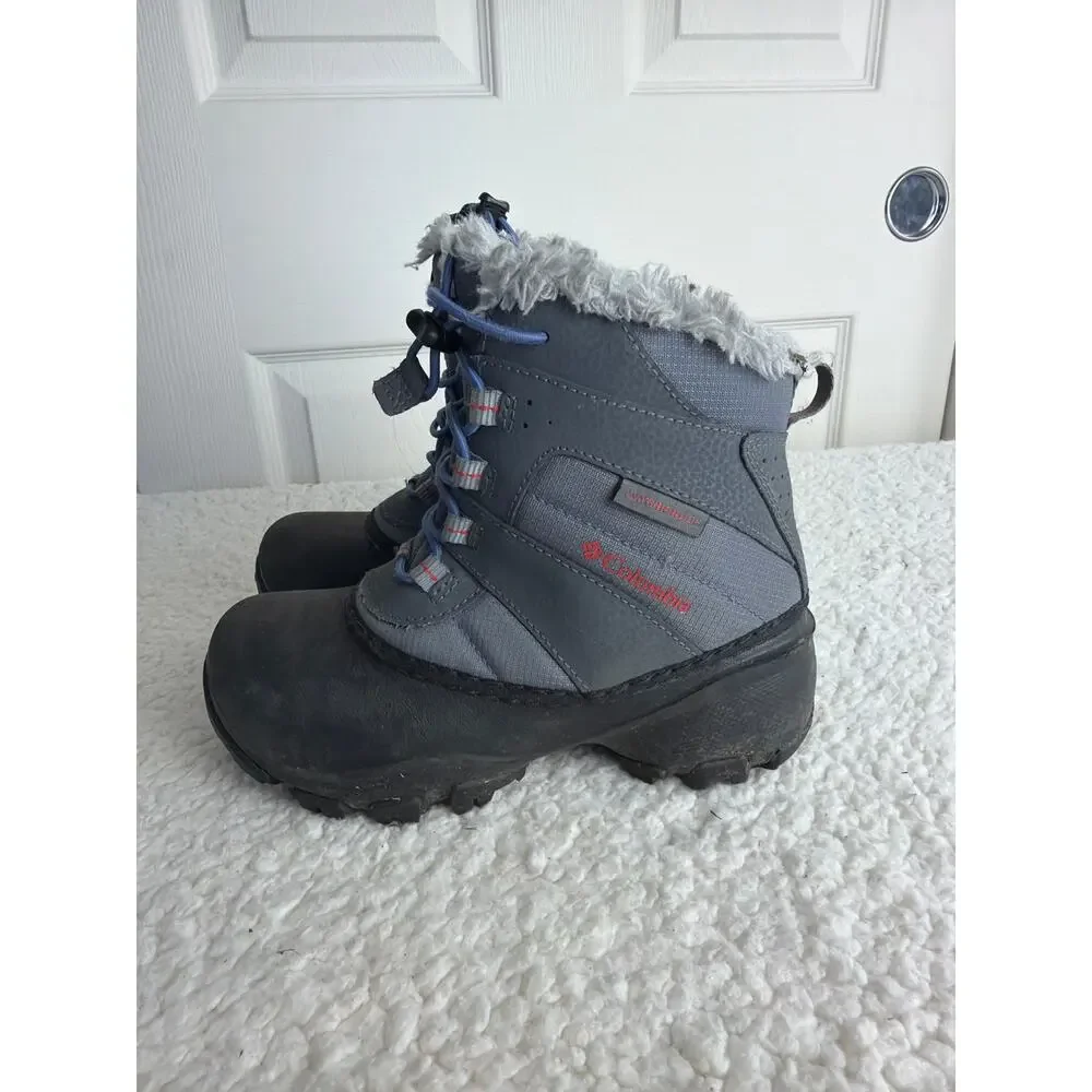 Columbia Girls Waterproof Boots Size 1 Insulated Snow Winter Rope Tow‎